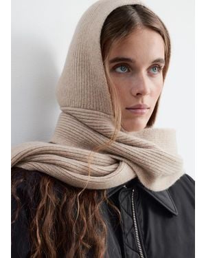 & Other Stories Hooded Wool Scarf - White