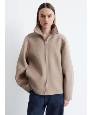 & Other Stories Zip-Up Wool Jacket - Natural