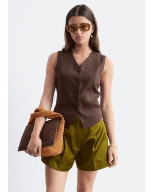 & Other Stories Linen Waistcoat - Brown