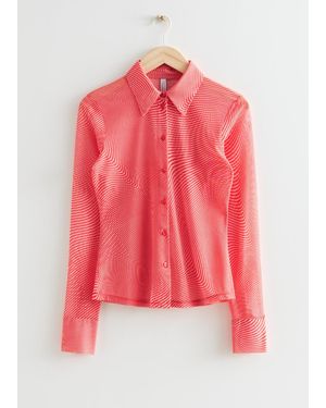 & Other Stories Fitted Print Shirt - Pink