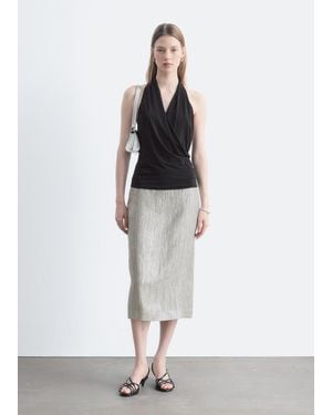 & Other Stories Dobby Column Skirt - White
