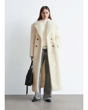 & Other Stories Wool Shearling Maxi Coat - Natural