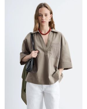 & Other Stories Boxy Short-Sleeve Shirt - Natural