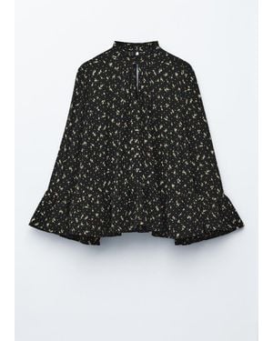 & Other Stories Frilled Stand-Collar Blouse - White