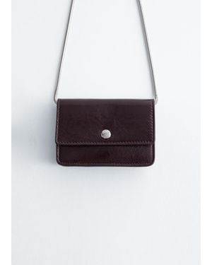 & Other Stories Crossbody Leather Cardholder - White