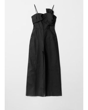 & Other Stories Bow-Detail Barrel-Leg Jumpsuit - Black