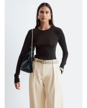 & Other Stories Plain-Knit Wool Top - Natural