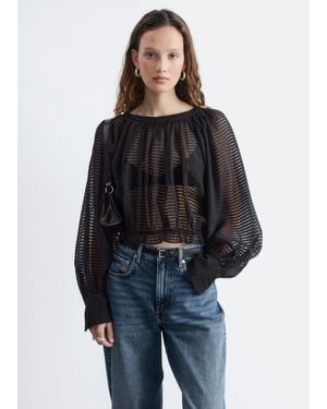 & Other Stories Gathered Crepe Blouse - Blue