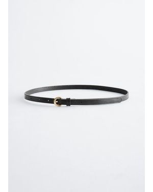 & Other Stories Slim Suede Belt - White