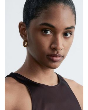 & Other Stories Rhinestone Hoop Earrings - Red