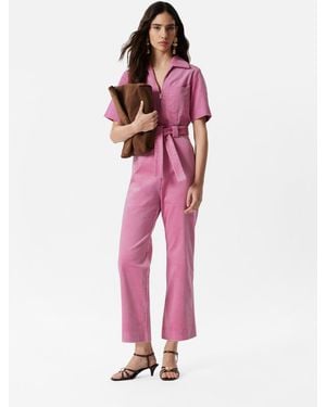 & Other Stories Belted Corduroy Jumpsuit - Pink