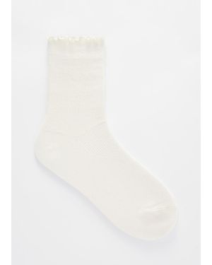 & Other Stories Gerippte Socken Mit Rüschen - Weiß