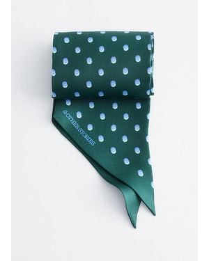 & Other Stories Polka-Dot Silk Scarf - Green