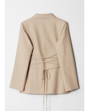 & Other Stories Single-Breasted Lace-Up Blazer - Natural