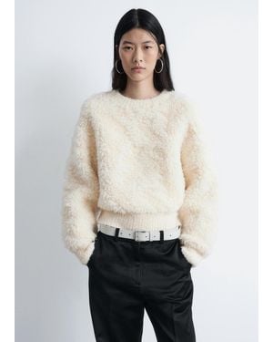 & Other Stories Pile-Knit Wool Jumper - White