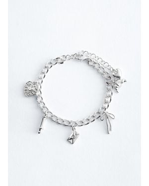 & Other Stories Curb Chain Charm Bracelet - Blue