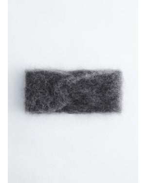 & Other Stories Mohair-Blend Twist-Front Headband - Grey