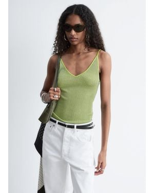 & Other Stories Rib-Knit Camisole - Green