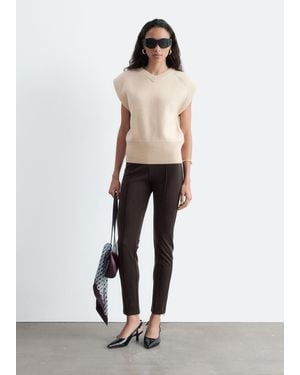 & Other Stories Jersey Pintuck Leggings - White