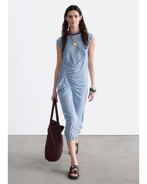 & Other Stories Boat-Neck Midi Dress - White
