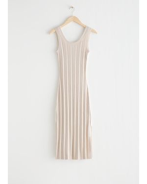 & Other Stories Sleeveless Rib Knit Midi Dress - White