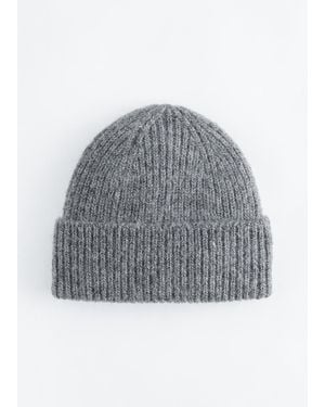 & Other Stories Wool Blend Beanie - Grey