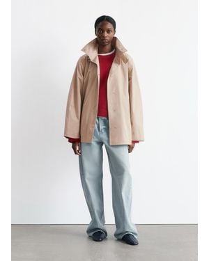 & Other Stories A-Line Funnel-Neck Jacket - Natural