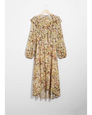 & Other Stories Ruffle-Trimmed Midi Dress - White
