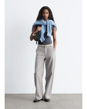 & Other Stories Wide-Leg Wool Trousers - White