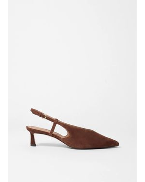 & Other Stories Classic Leather Slingback Court Shoes - White