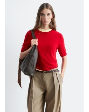 & Other Stories Short-Sleeve Cashmere Top - Red