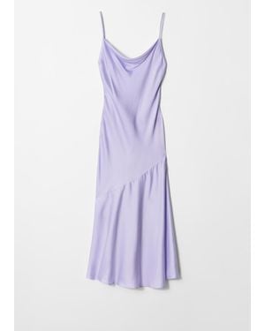 & Other Stories Satin Slip Midi Dress - Purple