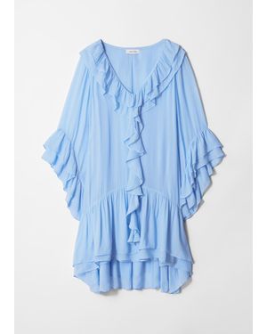 & Other Stories Flounced Mini Dress - Blue