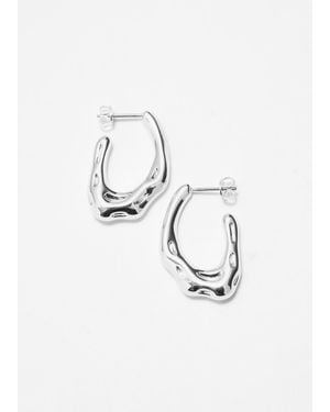 & Other Stories Wavy Hoop Earrings - Metallic