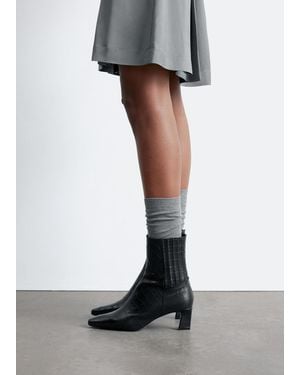 & Other Stories Pointed-Toe Ankle Boots - Black