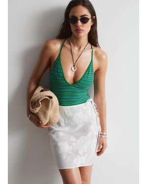 & Other Stories Cross-Back V-Neck Swimsuit - Green