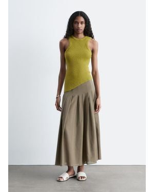 & Other Stories Pleated Midi Skirt - Natural