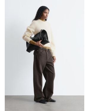 & Other Stories Mohair-Blend Balloon-Sleeve Jumper - White