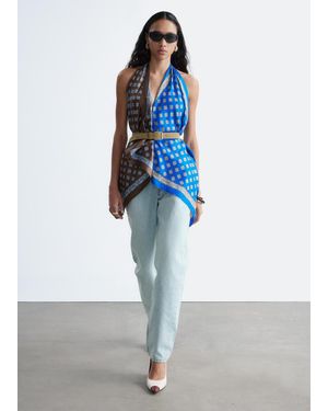 & Other Stories Silk Scarf Halter Top - White