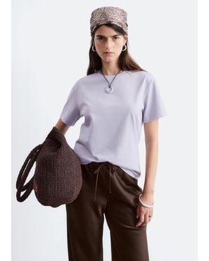 & Other Stories Cotton Crew-Neck T-Shirt - Purple
