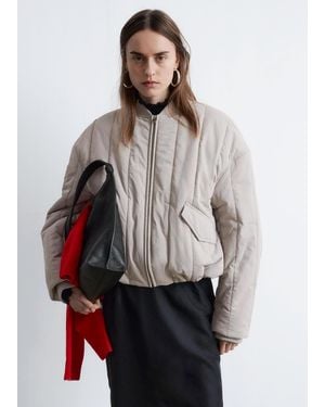 & Other Stories Oversized Bomber Jacket - Grey