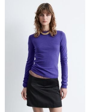 & Other Stories Long-Sleeve Merino Wool Top - Blue