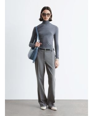 & Other Stories Flared Press-Crease Pants - White