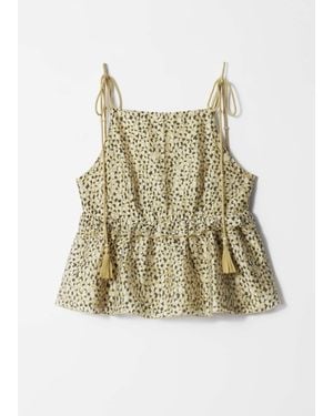 & Other Stories Peplum-Frill Strap Top - Natural