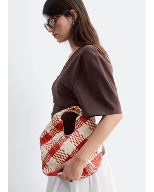 & Other Stories Braided Leather Tote Bag - Red