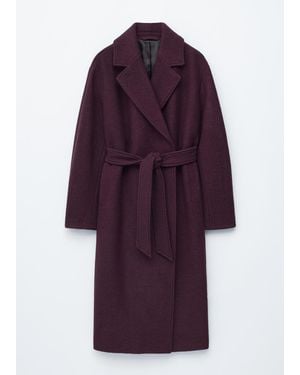 & Other Stories Voluminous Belted Wool Coat - Purple