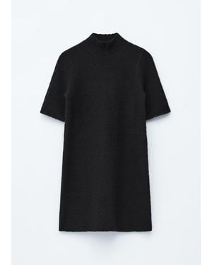 & Other Stories Mock-Neck Bouclé Mini Dress - White