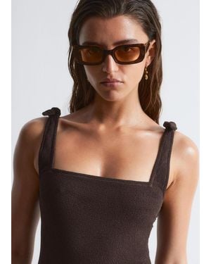 & Other Stories Bold Rectangular Sunglasses - White