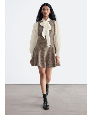 & Other Stories Raw-Edge Mini Dress - Brown