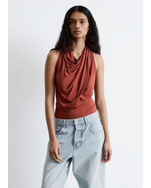 & Other Stories Draped Top - Red